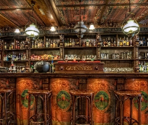 Wnętrze, HDR, Alkohole, Bar, Lokal