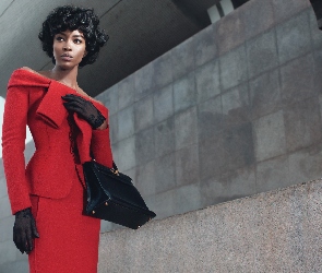 Modelka, Kostium, Czerwony, Naomi Campbell, Kobieta