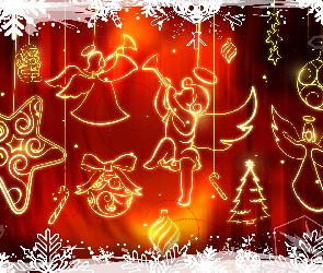 Grafika, Boże Narodzenie, Świecące, Zawieszki, Świąteczne
