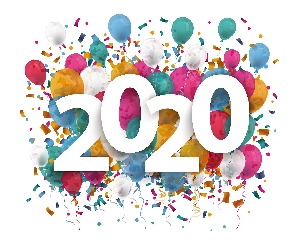 Balony, Grafika, 2020, Cyfry, Nowy Rok