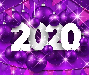 2020, Nowy Rok, Bombki, Chorągiewki