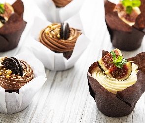 Ciasteczko, Mięty, Muffinki, Babeczki, Figi, Listki
