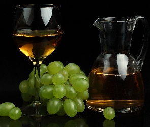 Winogrona, Wino, Dzbanek, Kieliszek, Kość