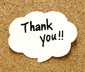Korkowa, Tablica, Chmurka, Podziękowanie, Napis, Thank you