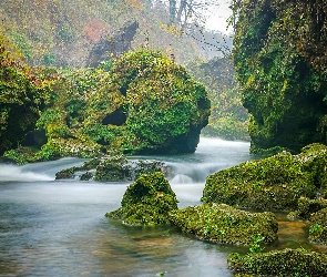 Góry, Kamienie, Rzeka Korana, Roślinność, Skały, Chorwacja, Omszałe