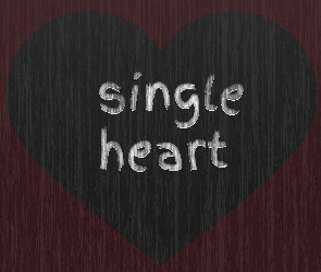 Single heart, Napis, Serce, Grafika