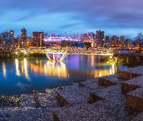 Kanada, Vancouver, False Creek, Zatoka, Stadion, Domy