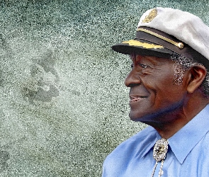 Grafika, Koszula, Chuck Berry, Piosenkarz, Czapka, Niebieska