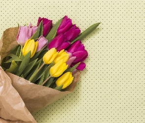 Papier, Tulipany, Kolorowe, Kwiaty