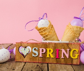 Napis, Wielkanoc, Wafelki, Spring, Wiosna