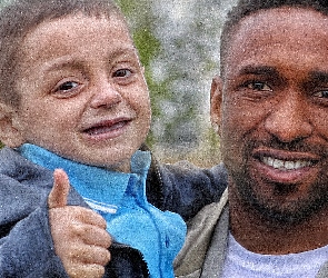 Mężczyzna, Piłkarz, Grafika, Chłopiec, Bradley Lowery, Jermain Defoe