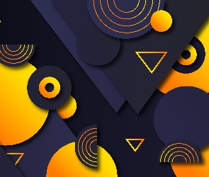 Figury, Trójkąty, Koła, Geometryczne, Grafika