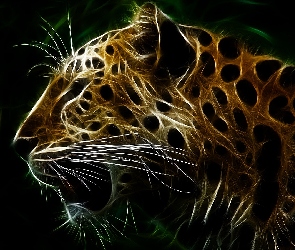 Fractalius, Grafika, Tygrys, Profil