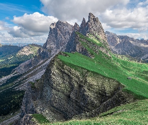 Prowincja Bolzano, Rezerwat przyrody Puez-Geisler, Dolomity, Włochy, Łąki, Góry Alpy, Masyw Odle