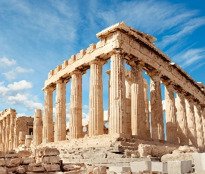 Grecja, Ateny, Zabytek, Partenon, Kolumny, Ruiny