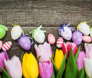 Pisanki, Jajka, Wielkanoc, Tulipany