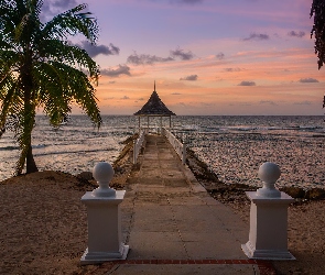 Jamajka, Montego Bay, Altana, Morze Karaibskie, Deptak, Palmy