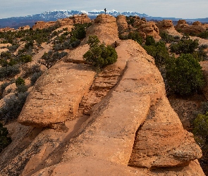 Park Narodowy Arches, Stany Zjednoczone, Stan Utah, La Sal Mountains, Skały