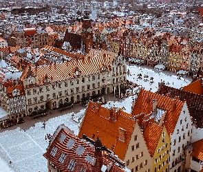 Rynek, Polska, Wrocław, Domy, Starówka