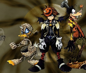 halloween, goofy, postać, Kingdom Hearts, donald, duck
