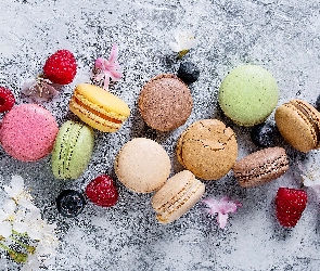 Makaroniki, Kwiatki, Maliny, Jagody, Ciasteczka