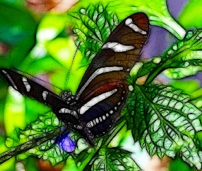 Fractalius, Liście, Motyl, Gałązka
