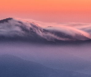 Karpaty, Słowacja, Mgła, Szczyt Vapenna, Góry