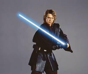 kręcone włosy, miecz, Hayden Christensen