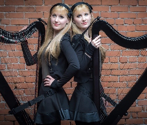 Kobiety, Camille Kitt, Harfy, Bliźniaczki, The Harp Twins, Kennerly Kitt