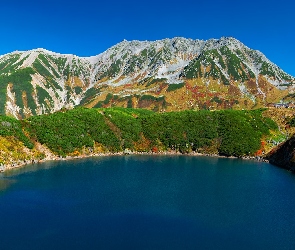 Mikuri Lake, Jezioro, Japonia, Mount Tate, Tateyama, Prefektura Toyama, Góry