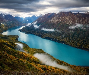 Jezioro, Eklutna Lake, Stany Zjednoczone, Gmina Anchorage, Alaska, Góry