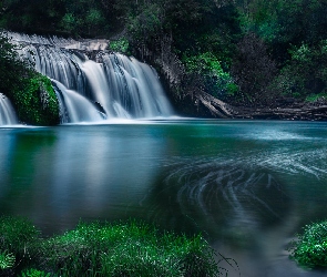 Rzeka, Las, Maraetotara Falls, Wodospad, Nowa Zelandia, Roślinność, Zielona, Waimarama, Maraetotara River