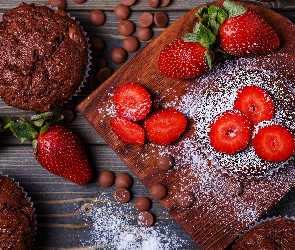 Deska, Truskawki, Babeczki, Muffinki