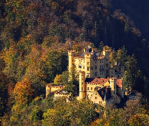 Zamek Hohenschwangau, Las, Bawaria, Bawaria, Niemcy, Gmina Schwangau