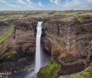Islandia, Płaskowyż, Wodospad Haifoss, Skały