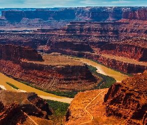 Skały, Stany Zjednoczone, Stan Utah, Park stanowy Dead Horse Point, Rzeka Kolorado