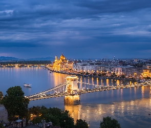 Rzeka, Węgry, Most Łańcuchowy, Budapeszt, Dunaj
