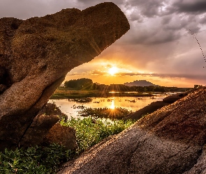 Stany Zjednoczone, Arizona, Skały, Prescott, Jezioro Willow Lake, Hrabstwo Yavapai