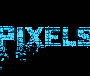 Grafika, Tło, Napis, Niebieski, Pixels, Czarne