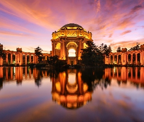 Kalifornia, San Francisco, Pałac Sztuk Pięknych, Stany Zjednoczone, Jezioro, Zabytek, Palace of Fine Arts