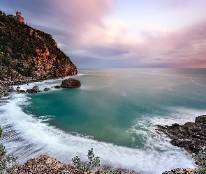 Wybrzeże, Plaża, Morze, Skały, Prowincja Livorno, Zatoka, Włochy, Cala del Leone