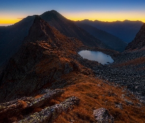 Rumunia, Rośliny, Skały, Góry Fogaraskie, Jezioro, Lacul Caltun