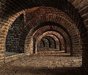 Tunel, Cegły, Kamienie, Sklepienie łukowe