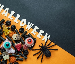 Halloween, Słodycze, Napis