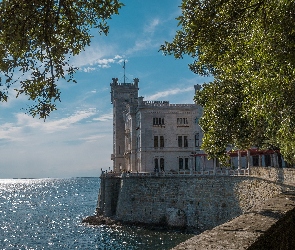 Włochy, Triest, Zamek Miramare, Drzewa