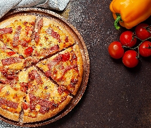 Materiał, Papryka, Pizza, Pomidory
