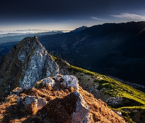 Góry, Polska, Giewont, Tatry, Wschód słońca