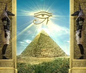 Posągi, Oko, Piramida, Kosmiczne