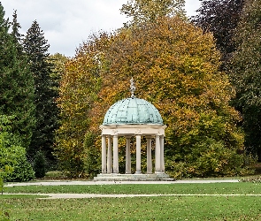 Drzewa, Altana, Dolna Saksonia, Jesień, Park zdrojowy, Niemcy, Bad Pyrmont