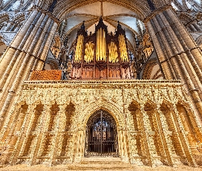 Organy, Wnętrze, Lincoln, Anglia, Kościół Katedralny Błogosławionej Dziewicy Marii, Katedra